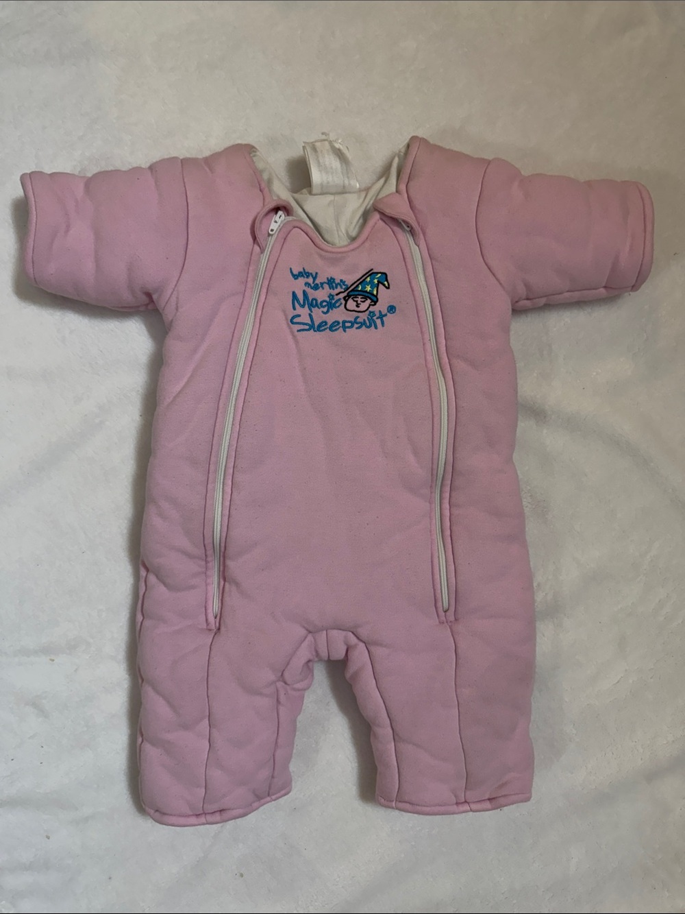 EUC baby marlins Pink Magic Sleepsuit size large 6/9mo